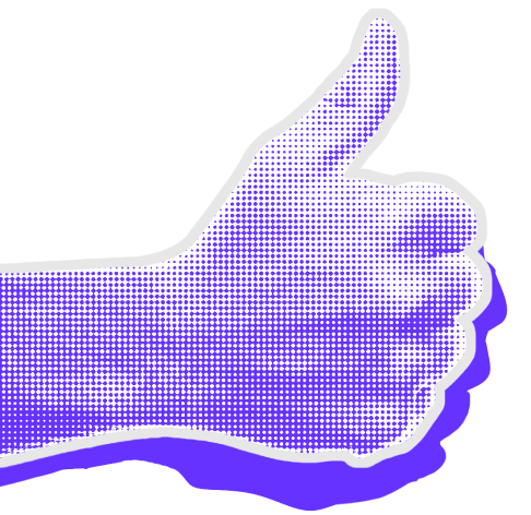 pouce levé vers le haut, positif